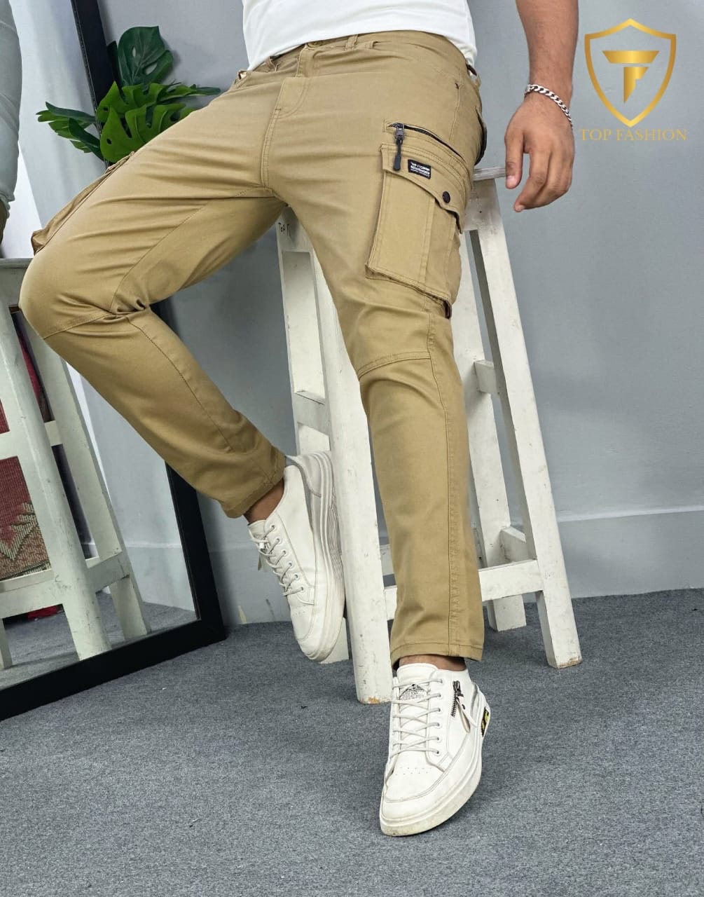 Men's cargo Pant (top cream)