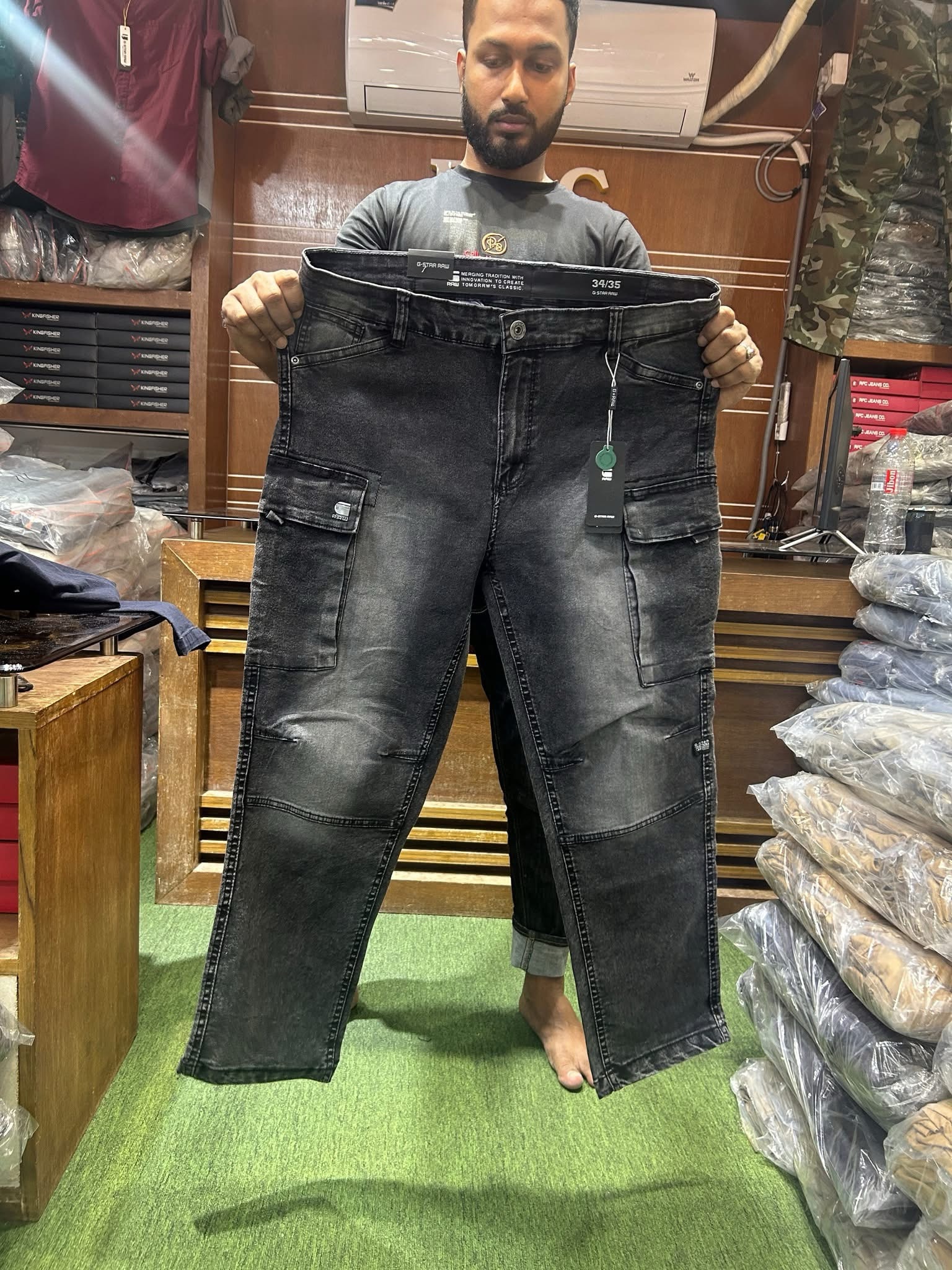 Men's cargo Pant (denim ash deep baggy)