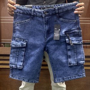 Cargo half pant (Premium denim deep)