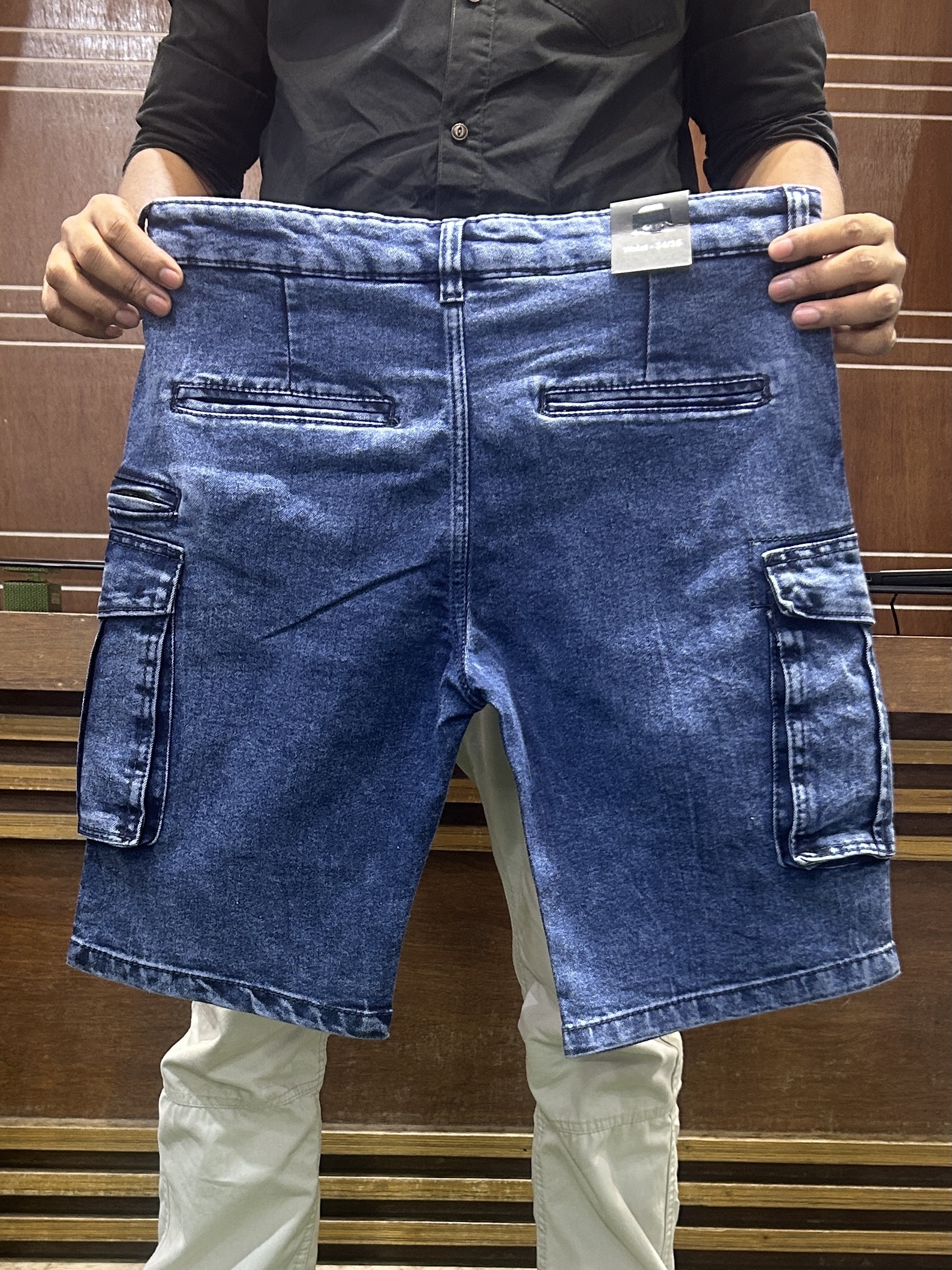 Cargo half pant (Premium denim deep) - Image 2