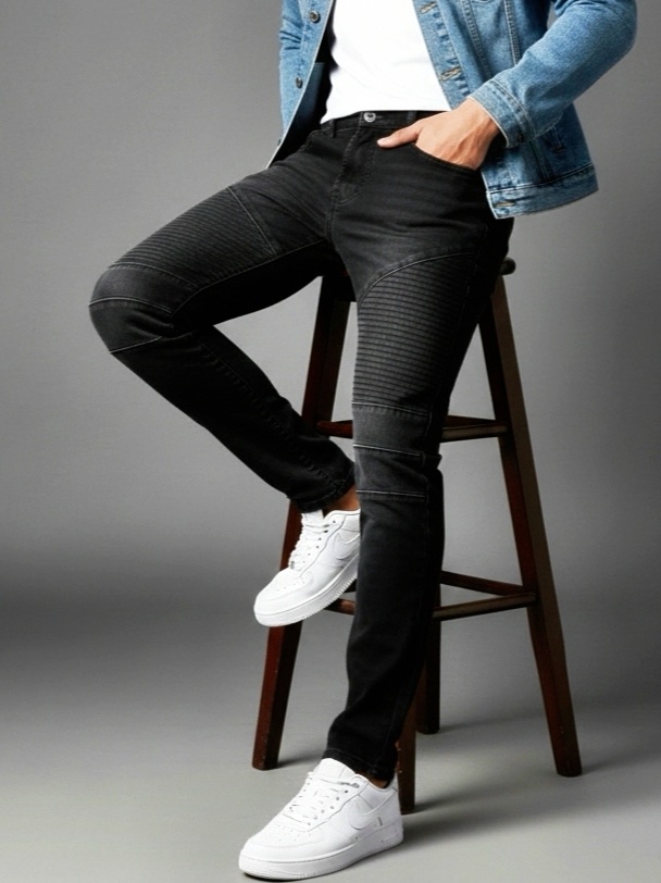 Denim cargo pant (Biker model black) - Image 3