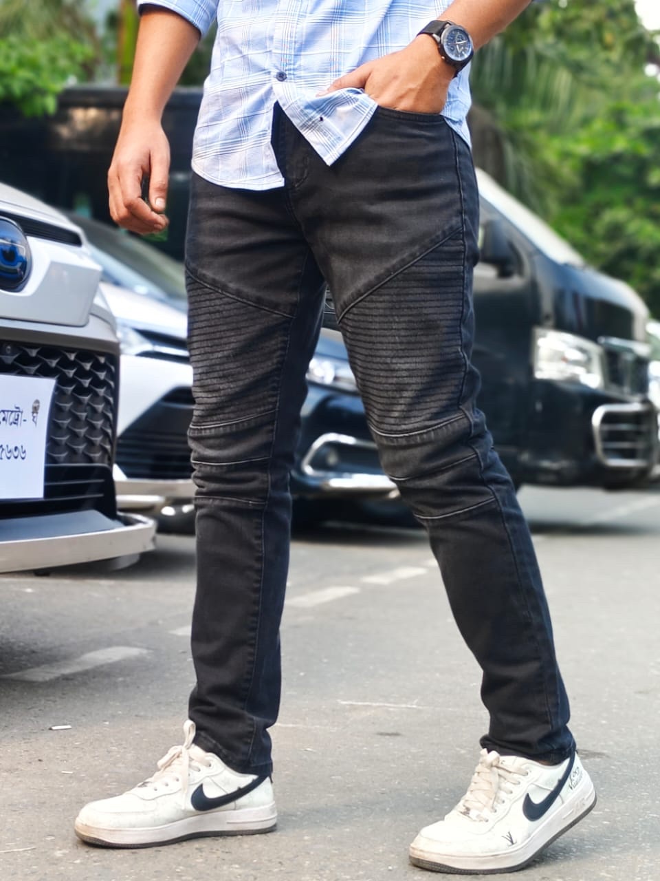 Denim cargo pant (Biker model black) - Image 2